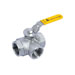 General Purpose Multi-Way Ball Valves,,K-301L,3 way Ball Valves, L-Port, Standard Bore, 1000 psi, Screwed End