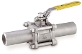 General Purpose Three Piece Ball Valves,V-105W, 3 Piece Ball Valves, 1000/800 Psi, Full Bore, Extended Butt Weld