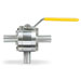 High Purity Tube Bore Forged Ball Valves ,,MD-968EB, BPE Dimension, 3 way High Purity Ball Valves, Tube Bore, Tube End